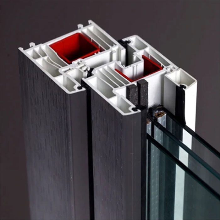Profils de fenêtre à auvent en PVC avec revêtement de film laminé