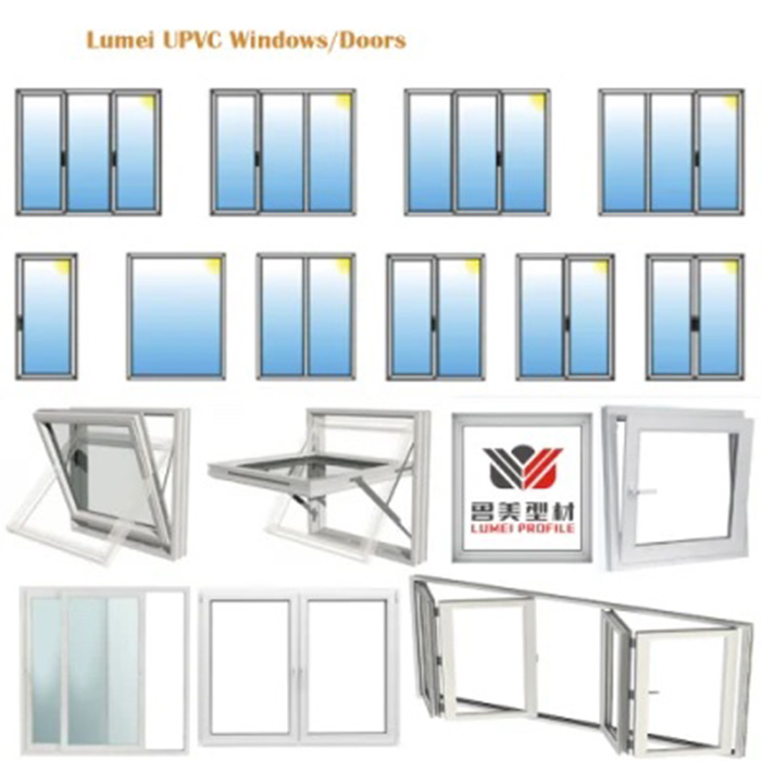Profils de cadre de fenêtre UPVC Profil de fenêtre en PVC